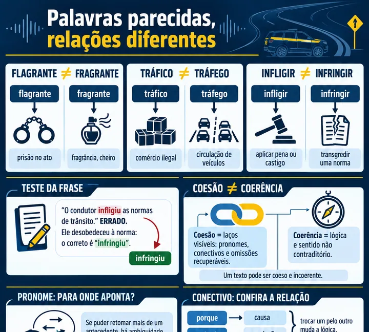 Resumo visual de Ortografia Oficial · Mecanismos de Coesão Textual para o concurso da PRF