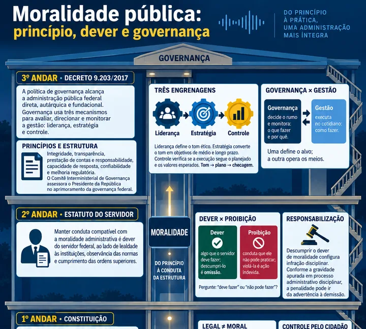 Resumo visual de Ética no Setor Público · Princípios, Deveres e Governança para o concurso da PRF