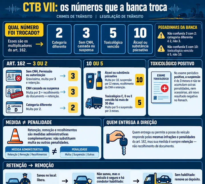 Resumo visual de Infrações e Penalidades · Processo de Aplicação para o concurso da PRF