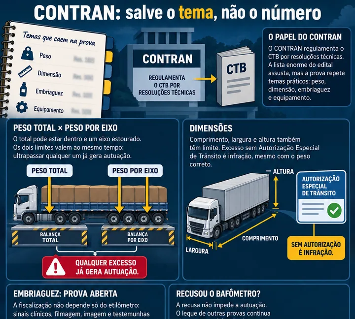 Resumo visual de Resoluções do CONTRAN · Veículos para o concurso da PRF