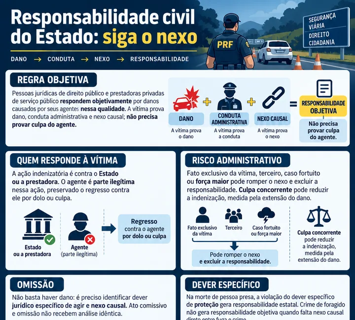 Resumo visual de Responsabilidade Civil do Estado para o concurso da PRF