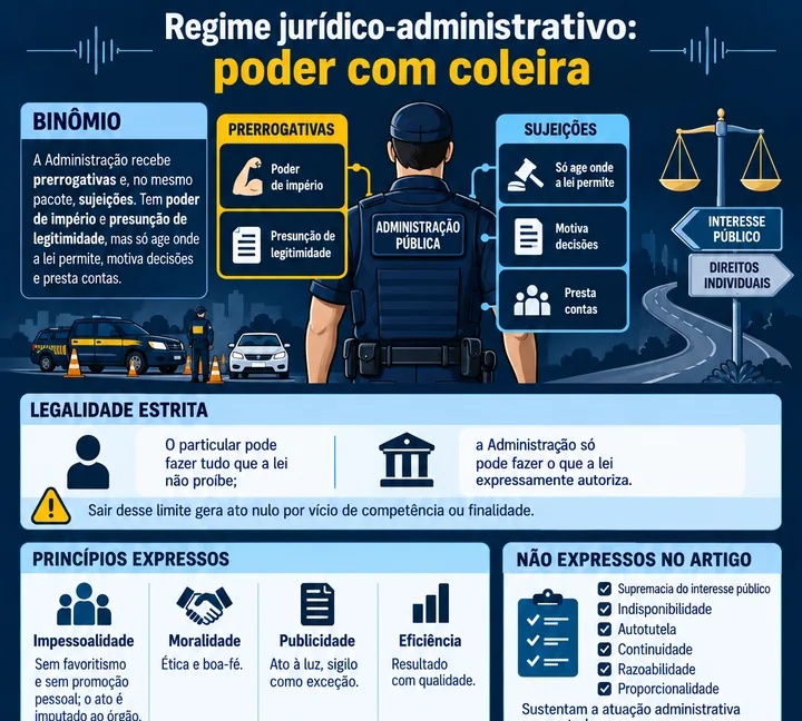 Resumo visual de Regime Jurídico-Administrativo para o concurso da PRF