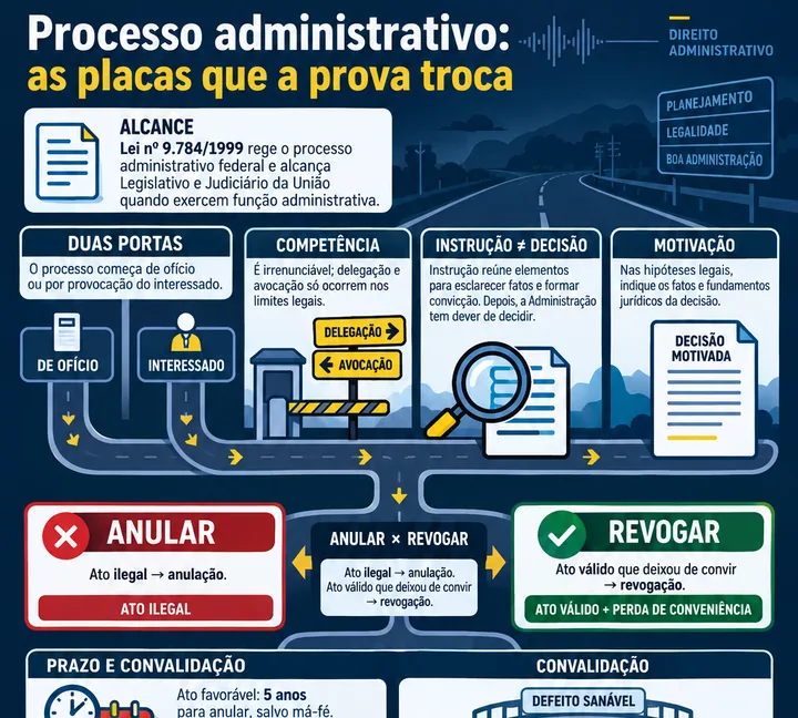 Resumo visual de Processo Administrativo · Lei 9.784/1999 e Invalidação dos Atos para o concurso da PRF