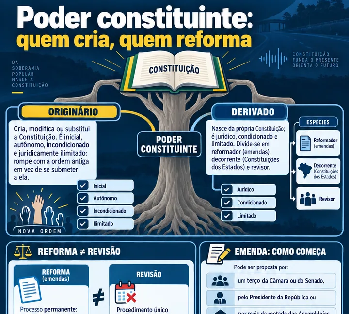 Resumo visual de Poder Constituinte para o concurso da PRF