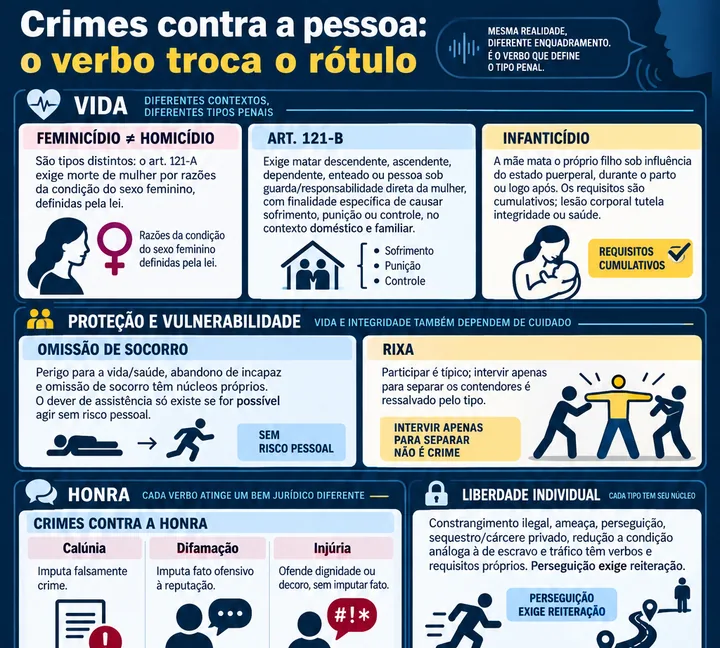 Resumo visual de Crimes contra a Pessoa para o concurso da PRF
