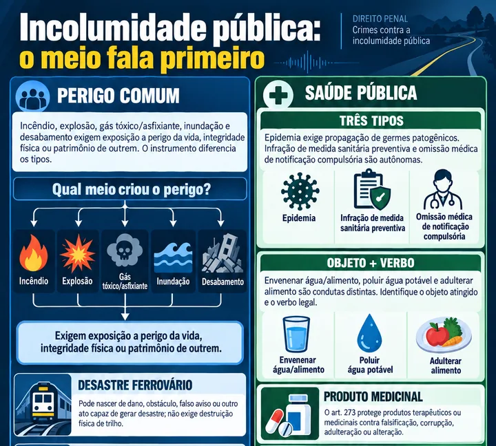 Resumo visual de Crimes contra a Incolumidade Pública para o concurso da PRF