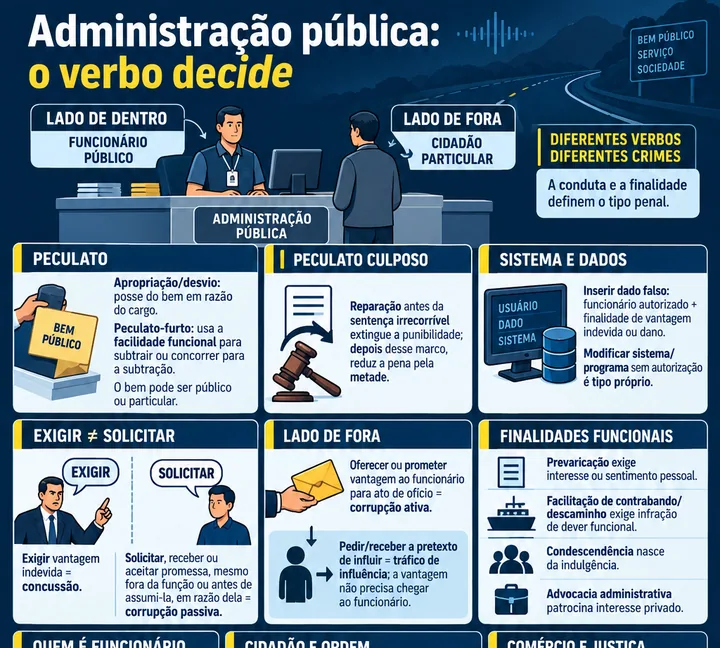 Resumo visual de Crimes contra a Administração Pública para o concurso da PRF