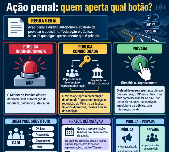 Resumo visual de Ação Penal para o concurso da PRF