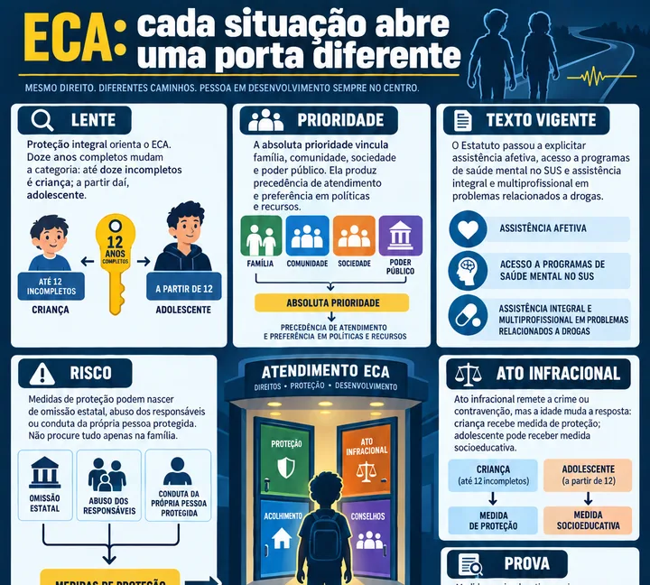 Resumo visual de Estatuto da Criança e do Adolescente para o concurso da PRF