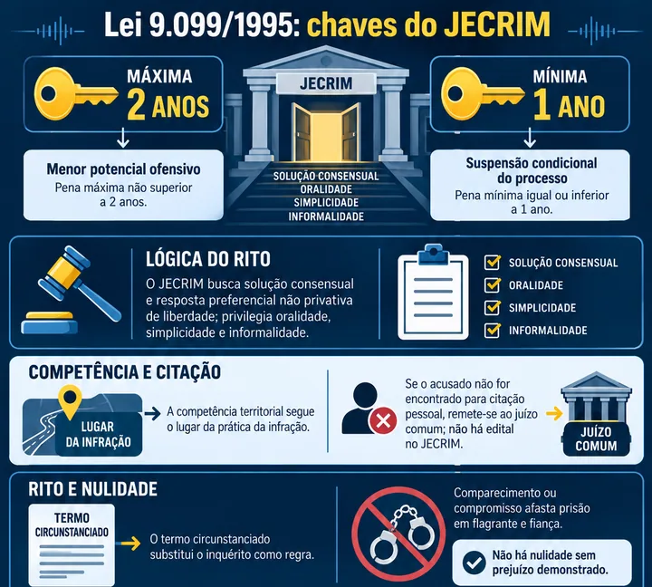 Resumo visual de Juizados Especiais Criminais para o concurso da PRF